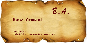 Bocz Armand névjegykártya