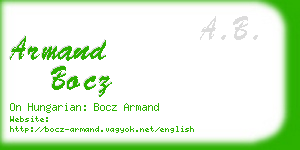 armand bocz business card